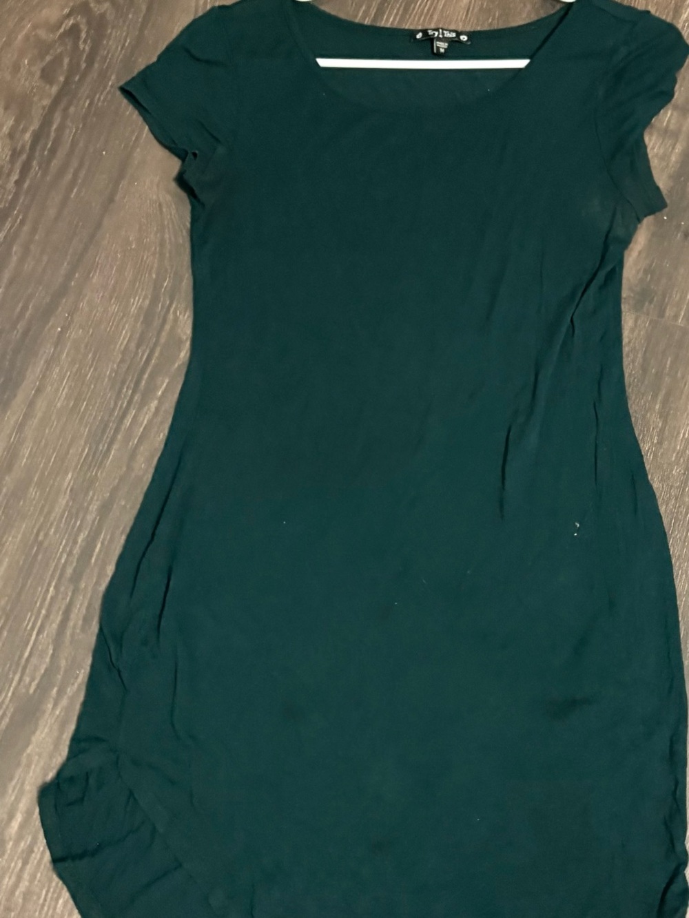 Women’s Emerald Green Scoop Neck Tee Dress - Unbranded